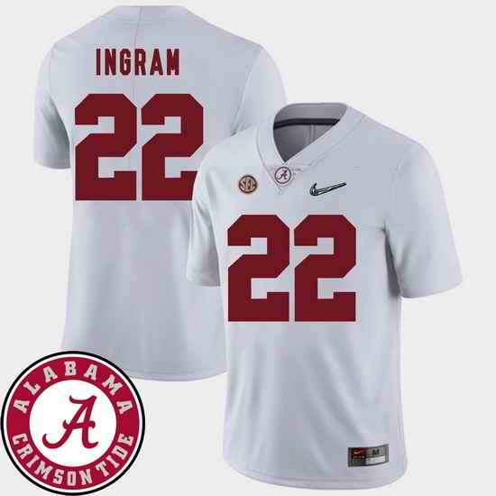 Men Alabama Crimson Tide Mark Ingram White College Football Sec Patch 2018 Jersey